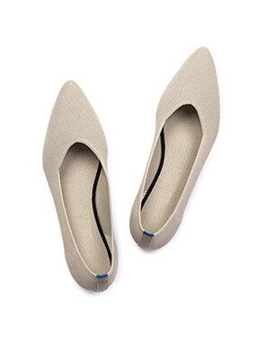 Women's Knit Ballet Flats - Slip On Pointed Toe Dress Shoes, Flexible Sole